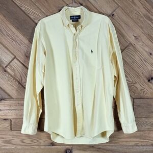 Ralph Lauren Yarmouth Shirt Mens 16.5 36 Oxford Pony Logo Button Down Yellow